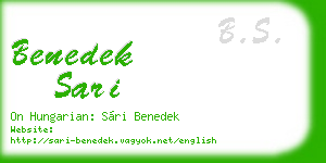 benedek sari business card